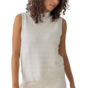 NWT Sanctuary Women’s Chalk White Knit Mock Neck Sweater Vest Size XL Nordstrom